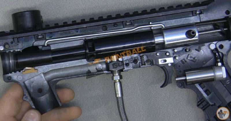 Disassembled Paintball Gun To Check Balls Holder For Double Shooting Problem