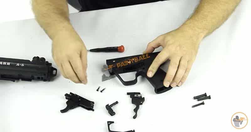 Installing A Double Trigger On Tippmann A5 Paintball Gun By Replacing Old Trigger